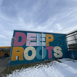 Deep roots mural in Lawrence Heights