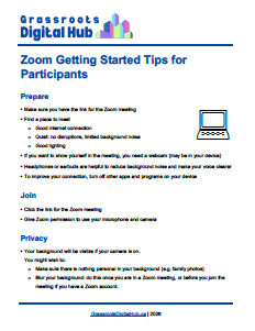 Image of Zoom tipsheet