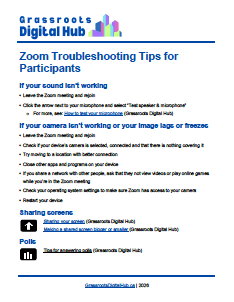 Image of Zoom troubleshooting tipsheet