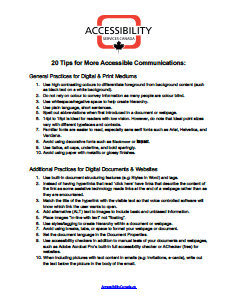 image of 20 tips for more accessible communication