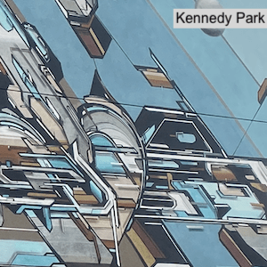 Detail of mural on Warden Feed Scarborough building 